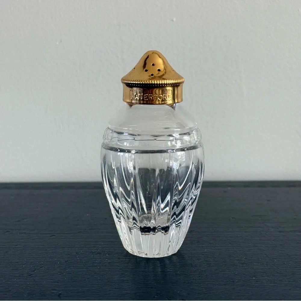 Waterford | Crystal Hanover Salt Shaker With Gold-Tone Lid Discontinued Marquis